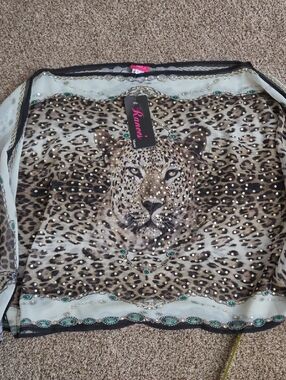 Ranee Leopard Print Embellished Women’s Top - Brown